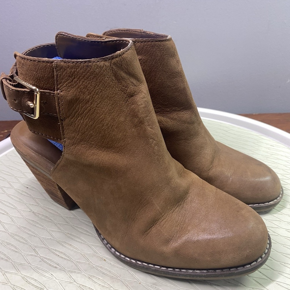 Cole Haan Pippa Womens Brown Leather Booties Sling Back Ankle SZ 8